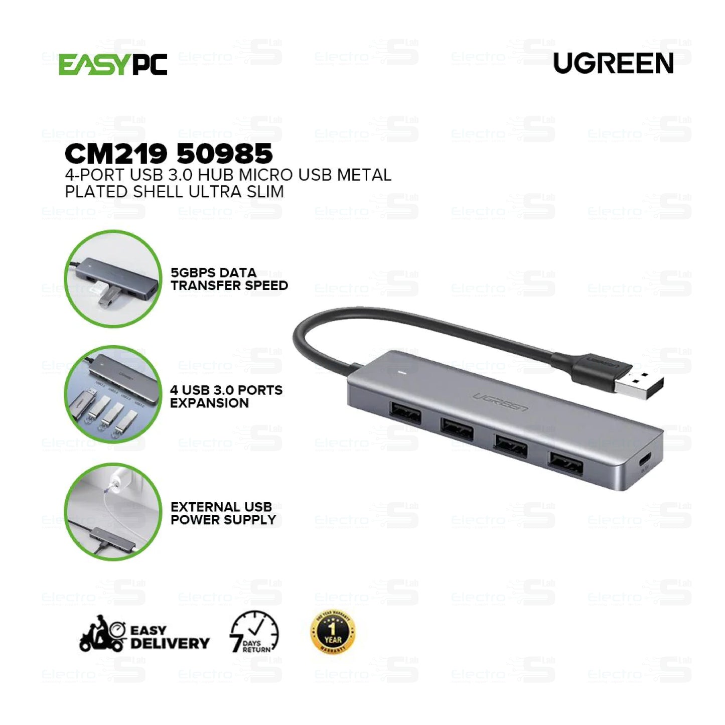 UGREEN HUB TYPE C 4*PORTS USB 3.0 CM219