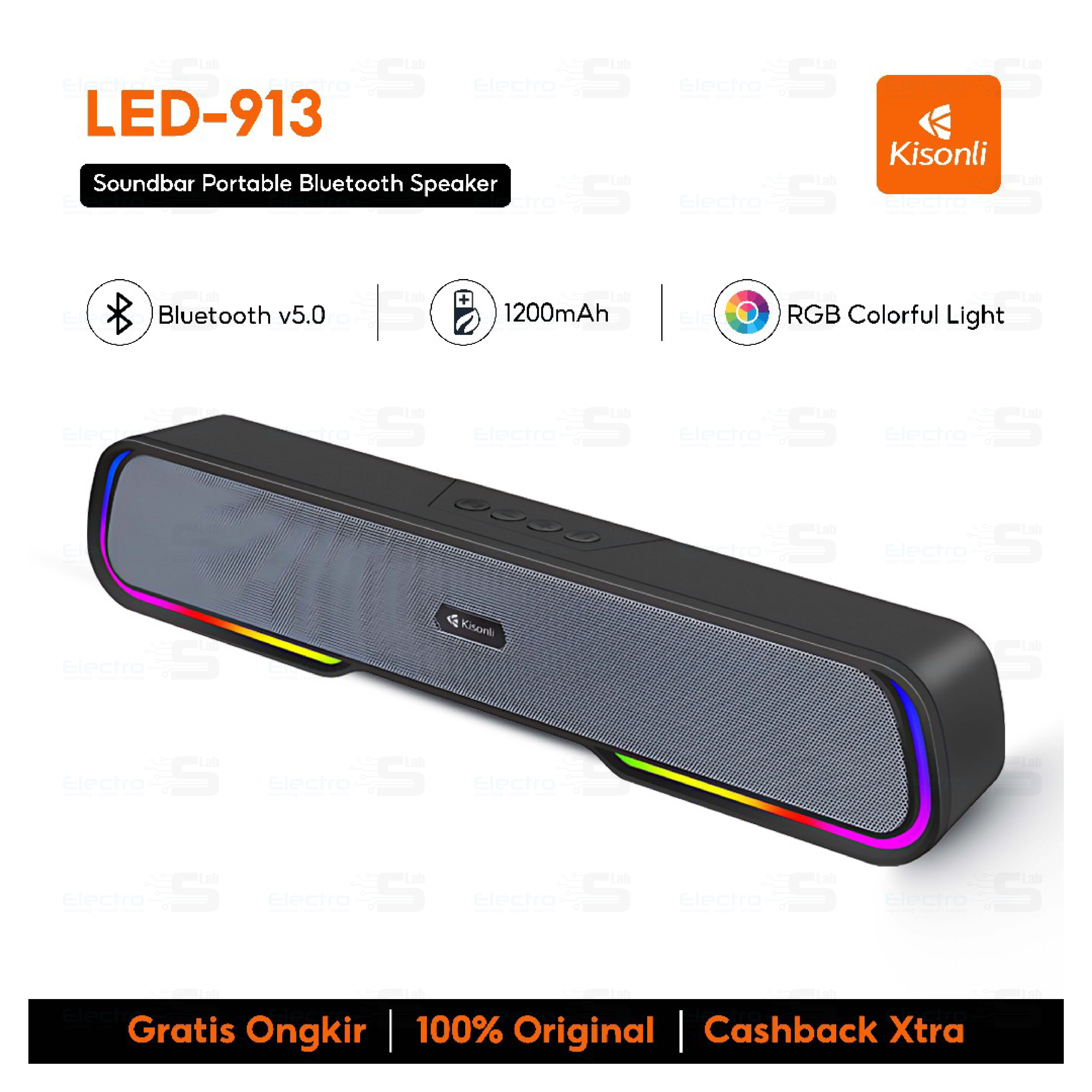Speaker Kisonli Led-913 Bleutooth RGB - Electroslab