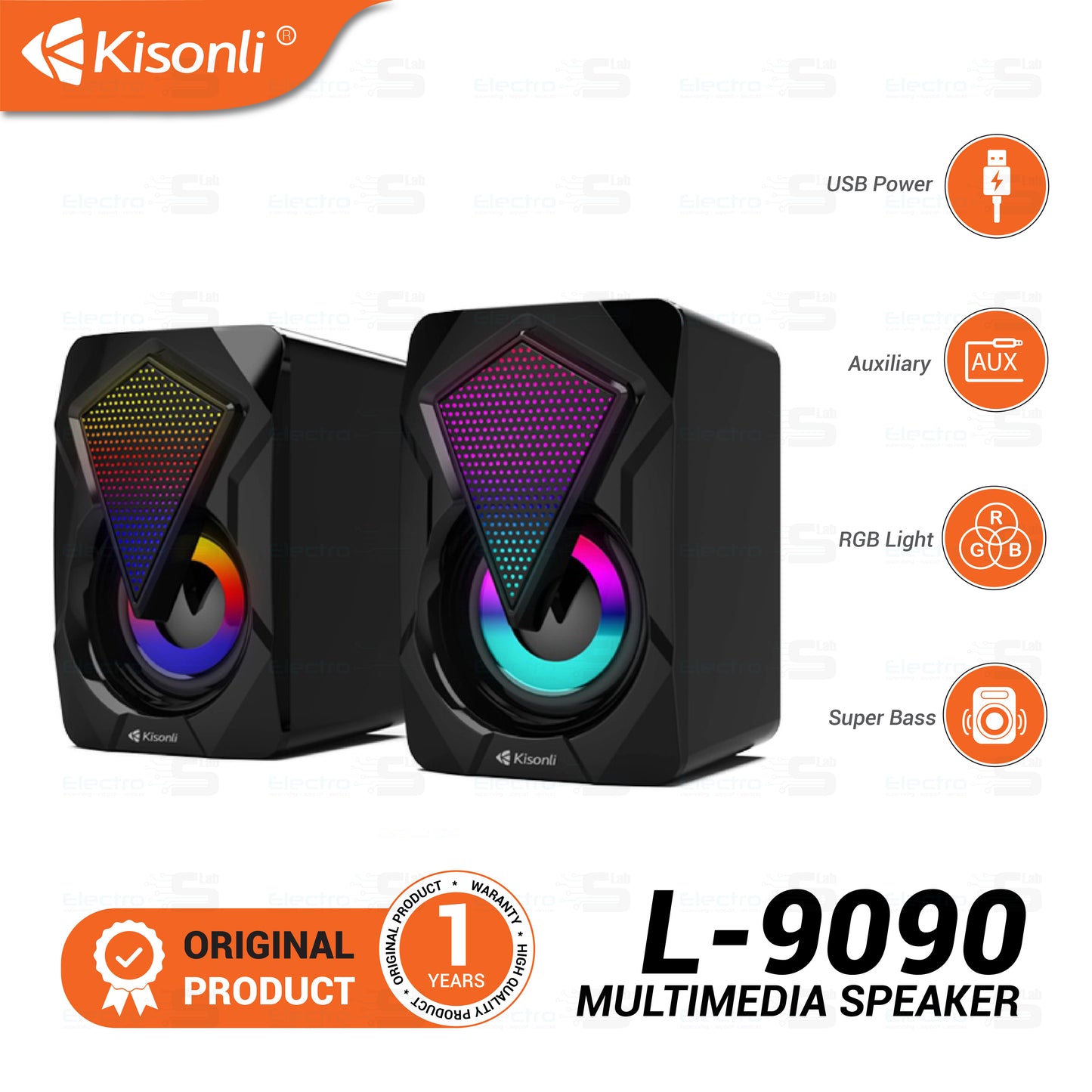 Speaker Kisonli L-9090 2 Pieces RGB 2 * 3W