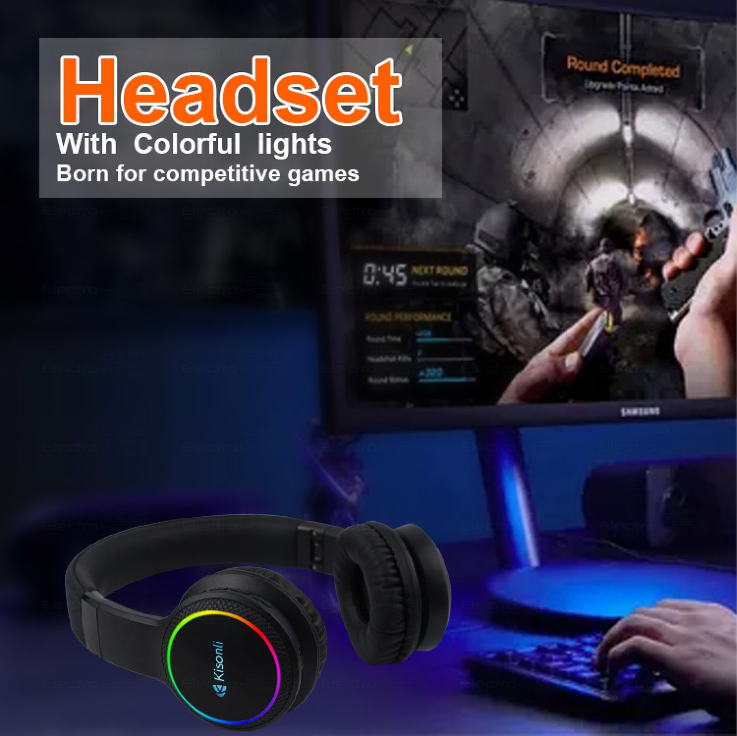 Headset Kisonli A6 RGB BLUETOOTH