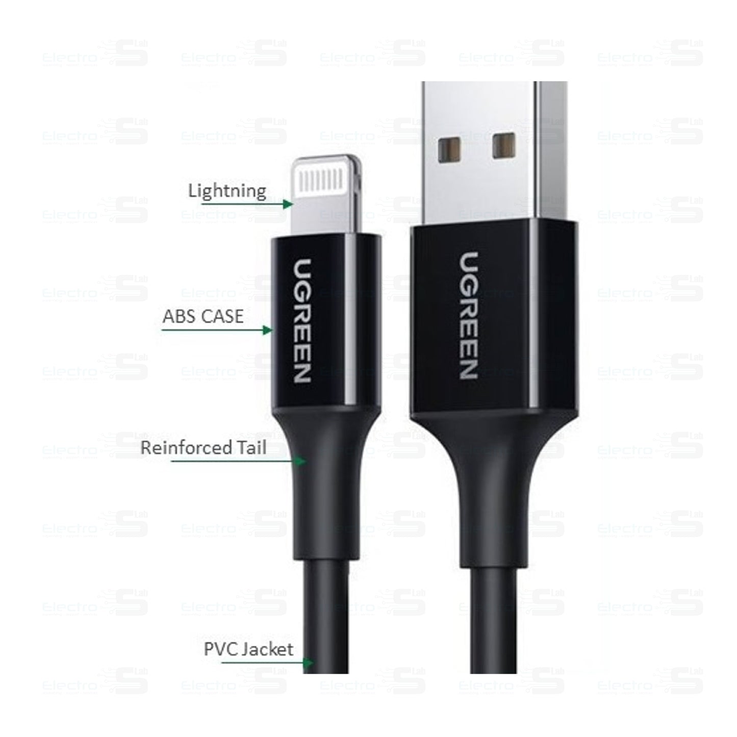 CABLE UGREEN US155 - 80822 USB to Lightning 5V/2.4A - 1M (Black)