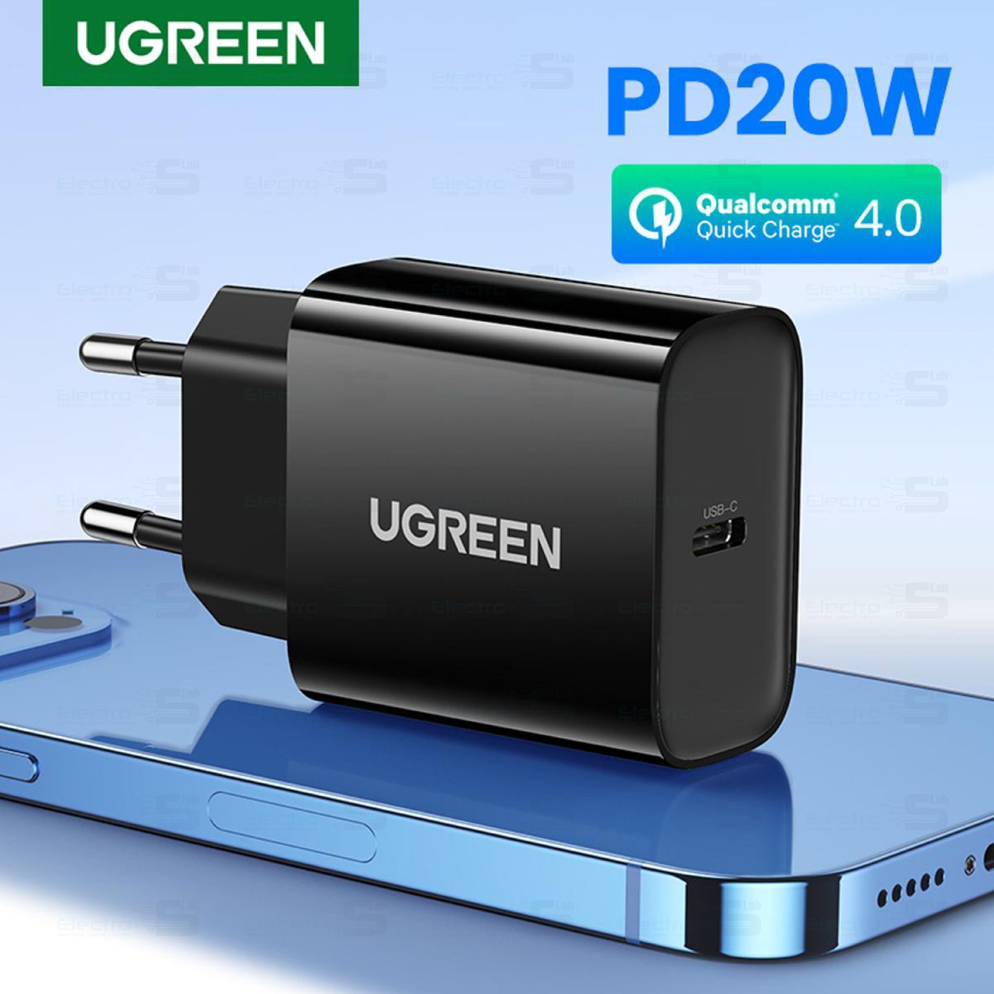 WALL CHARGER UGREEN CD137 - 10191 PD20W BLACK