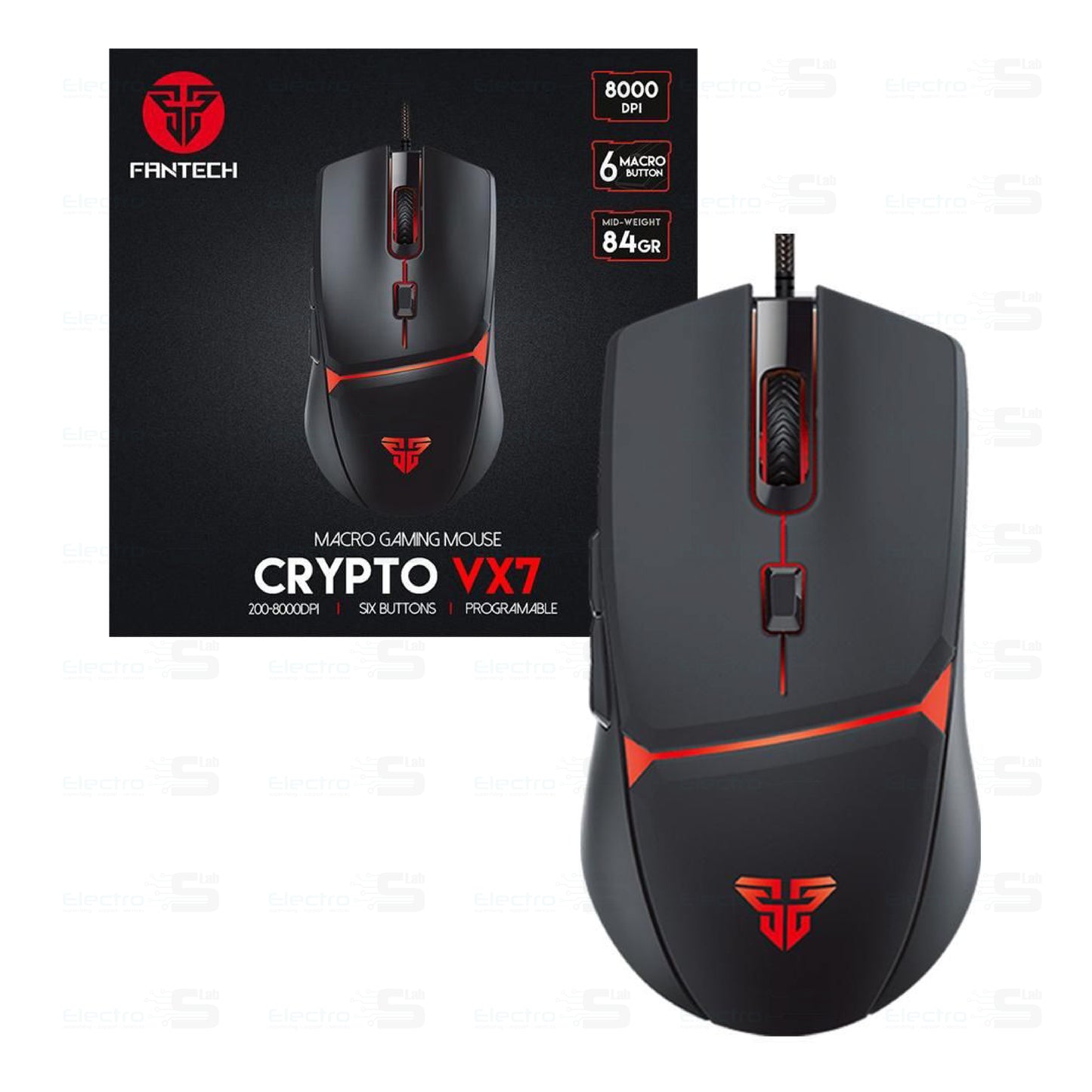 MOUSE USB FANTECH VX7 CRYPTO BLACK