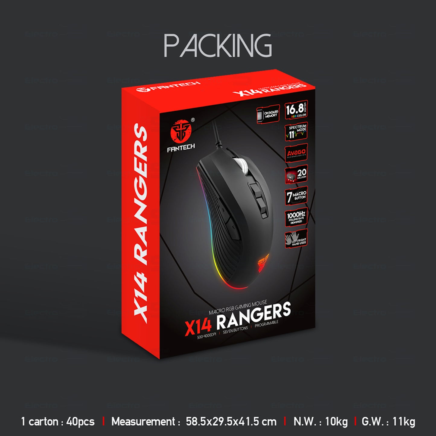 MOUSE USB FANTECH X14 RANGERS