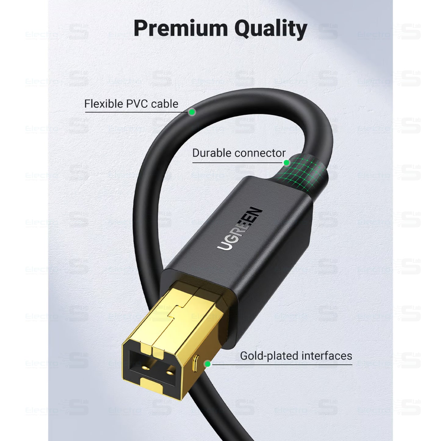 CABLE PRINTER USB 5M SUPER SPEED UGREEN US135 - 23.75 - 10352