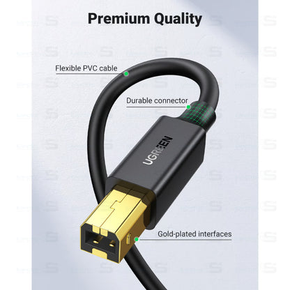 CABLE PRINTER USB 5M SUPER SPEED UGREEN US135 - 23.75 - 10352