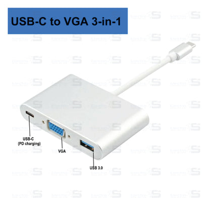 Converter Type-C To Hub Vga Type C Usb