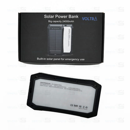 Power Bank Solar 24000mAh Voltra USB Type C Micro USB Lightining RGB