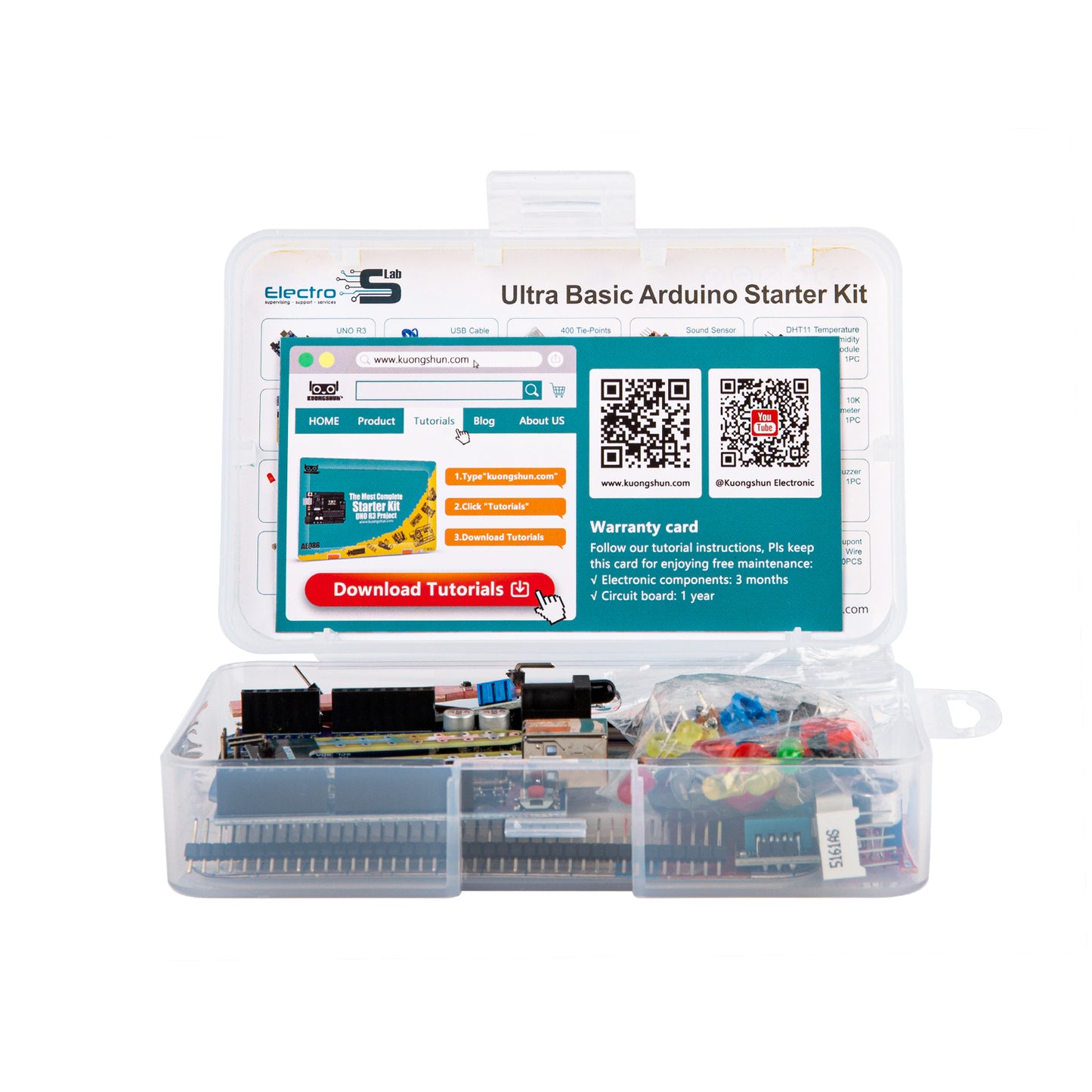 Ultra Basic Starter Kit for Arduino UNO(CH340) DIY Kit + Retail Box