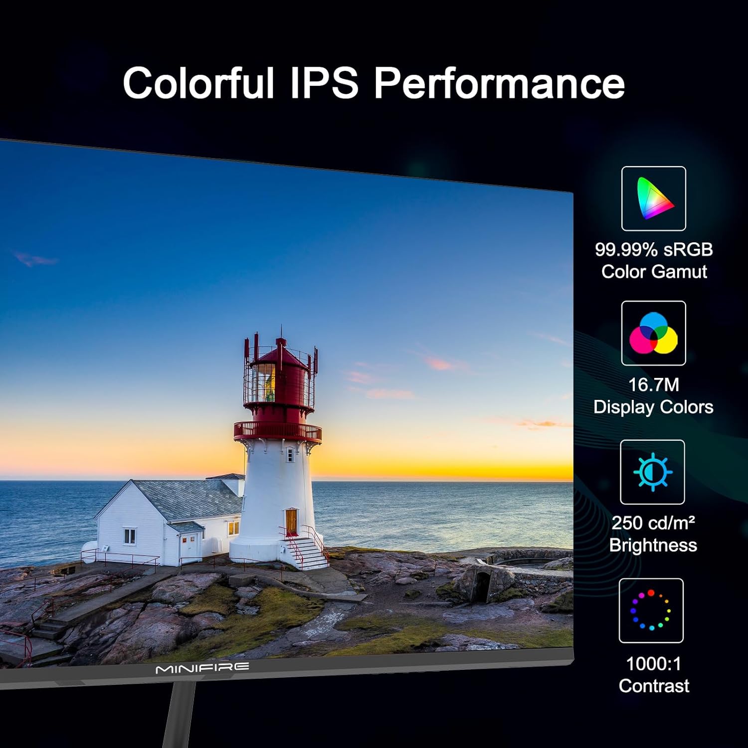 Brand New Monitor MINIFIRE 24 inch FHD IPS 100HZ HDMI VGA MF24X3AL ...
