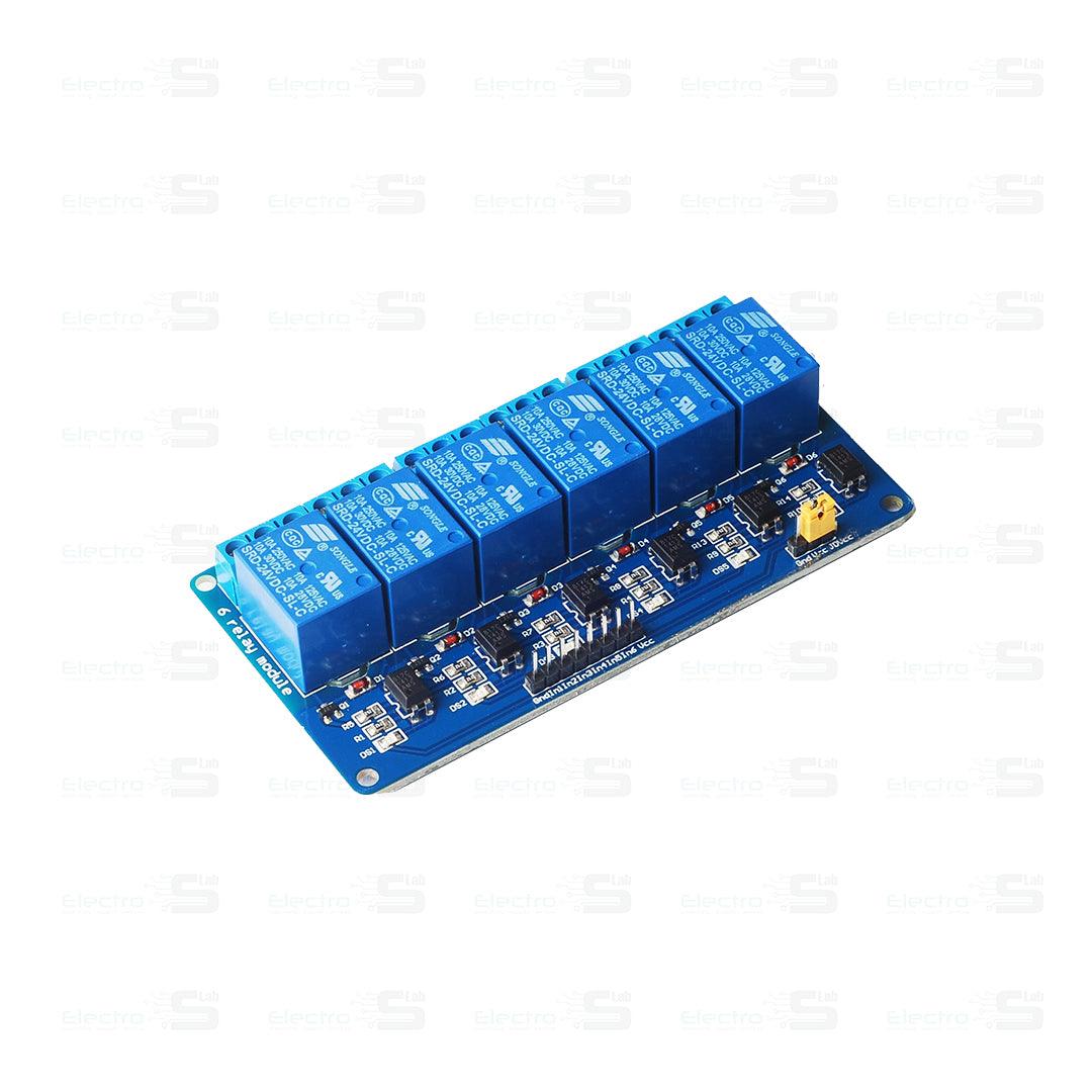 6 Channel Relay Module with light coupling 5V – Electroslab
