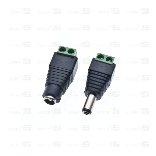 2.1mm x 5.5mm Female + Male  DC Connector Plug