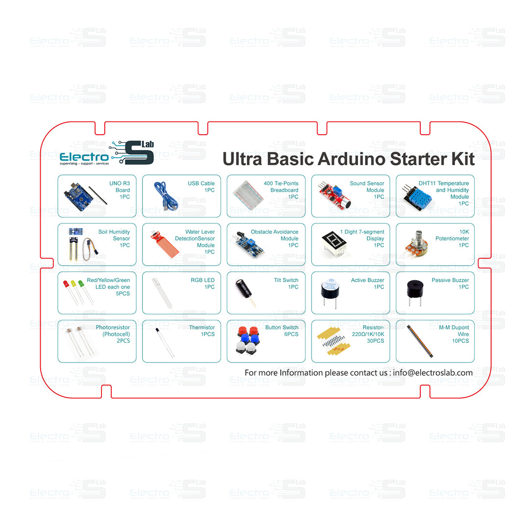 Ultra Basic Starter Kit for Arduino UNO(CH340) DIY Kit + Retail Box