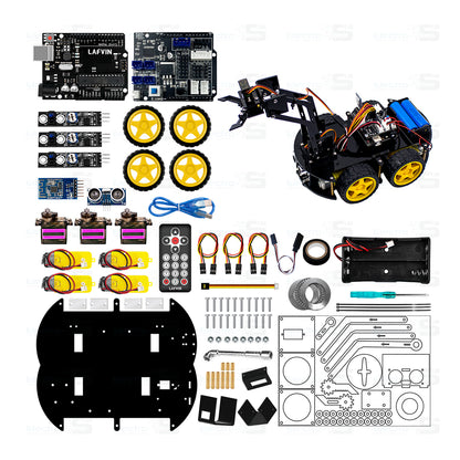 4WD Robot Arm Car Kit