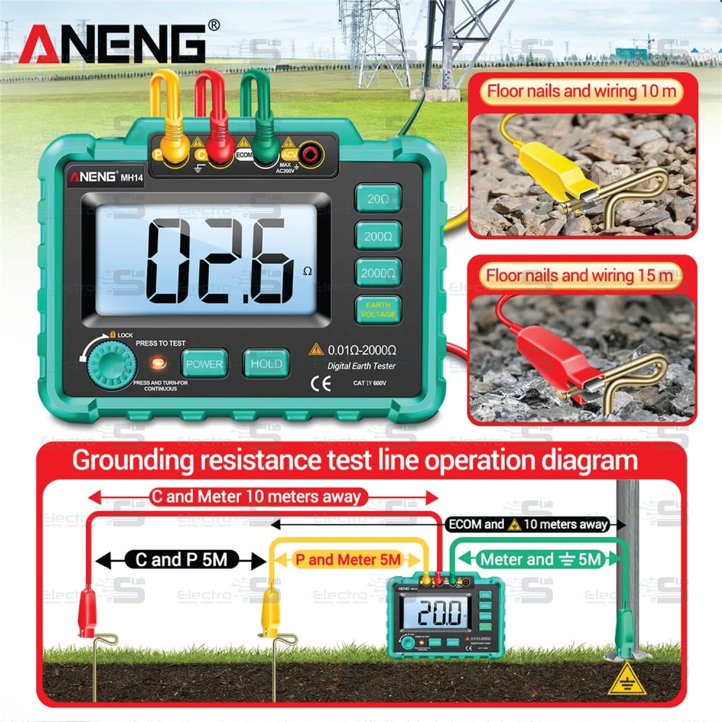 ANENG MH14 Ground Resistance Tester