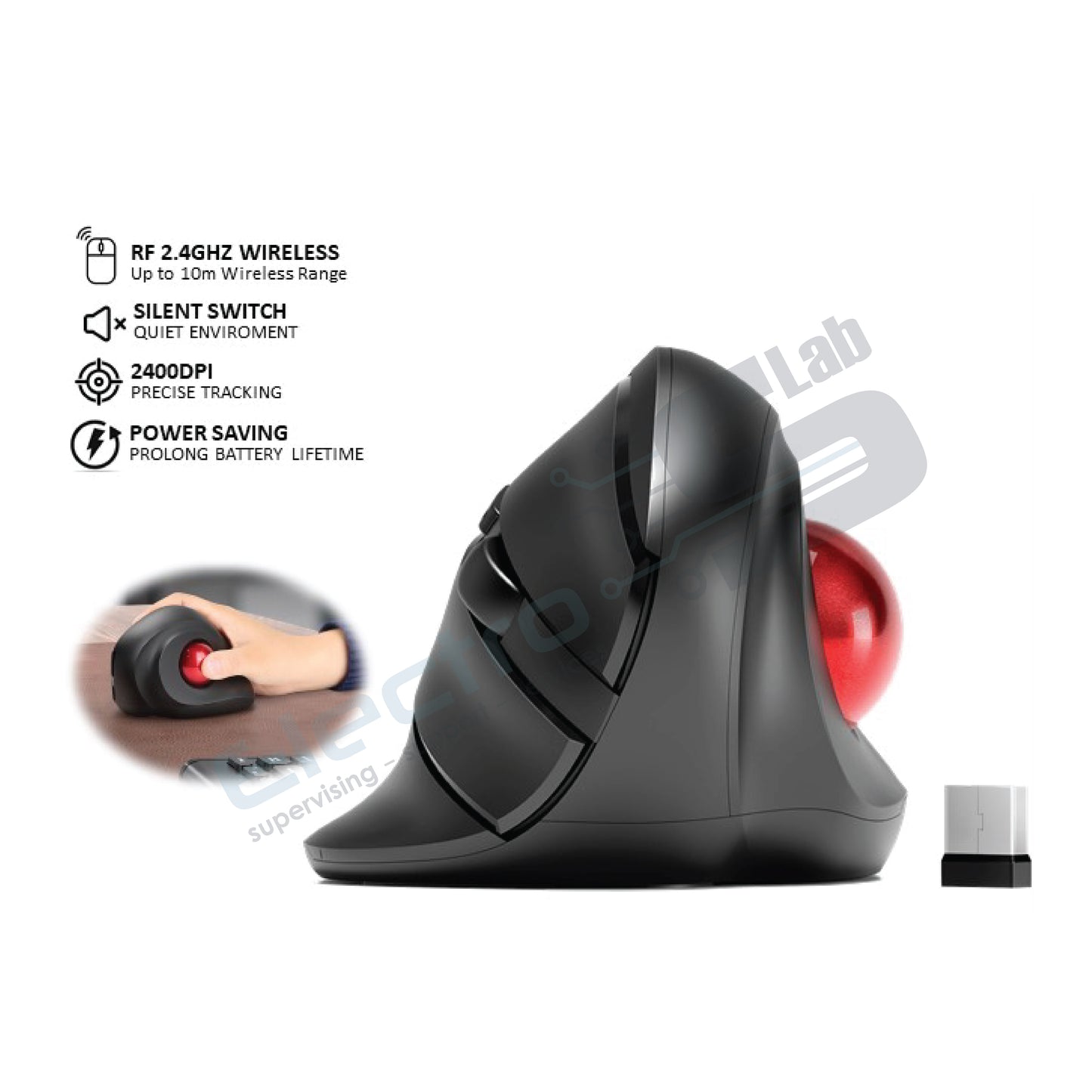 MOUSE WIRELESS USB MICROPACK MP-V02W BLACK