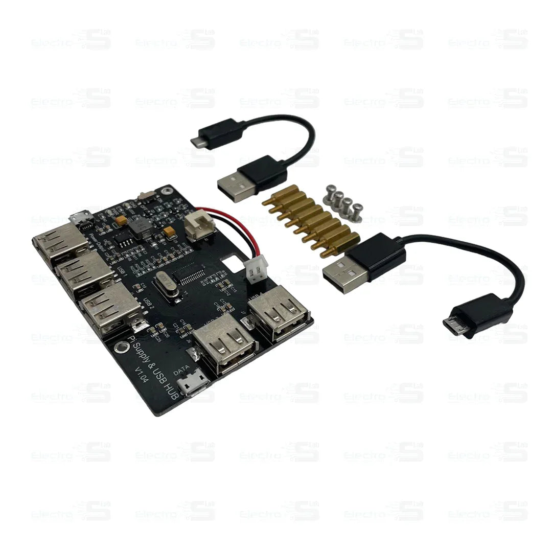 Raspberry Pi Power Supply Board Module + USB HUB – Electroslab