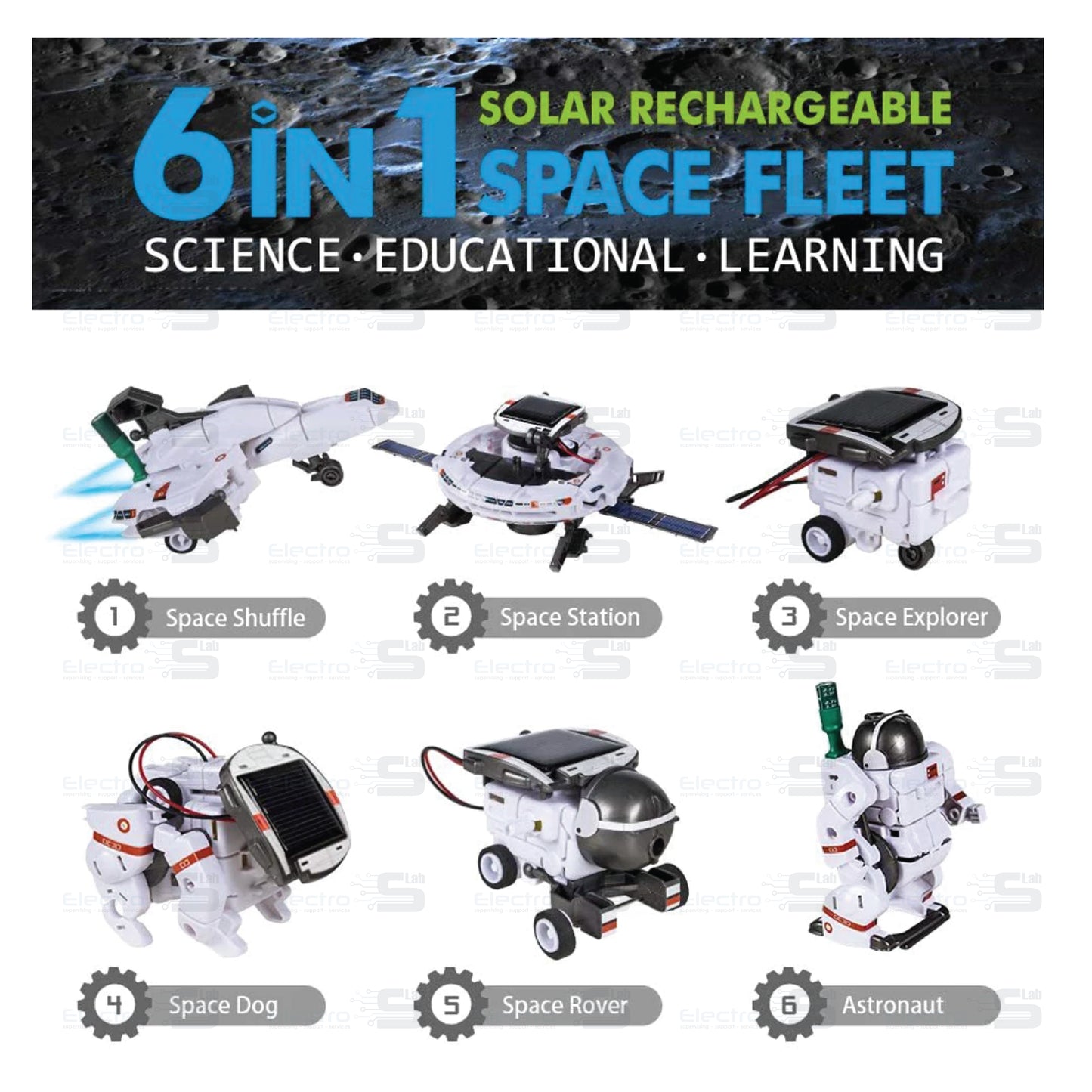 DIY Creative Assemble 6 in 1 Education Solar Robot Kit
