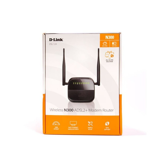 Router D-Link 2 Antenna ADSL2+ N300 Modem Router_DSL124