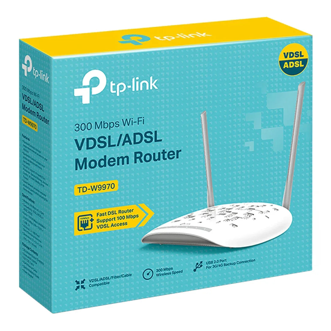 Tp-Link 300mbps Wireless N VDSL/ADSL Modem Router Td-W9970 – Electroslab