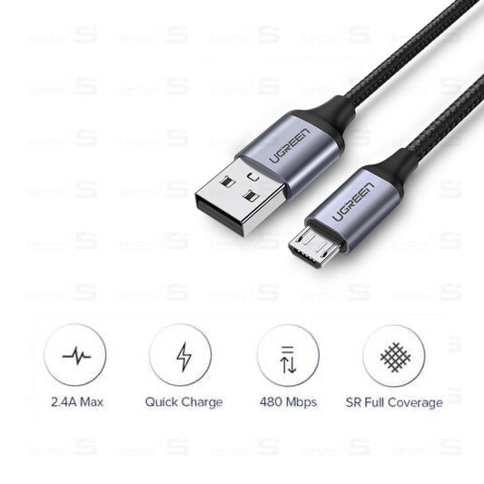 Usb To Micro Usb 2.4a Aluminum Braid 1.5m Ugreen Us290-60147