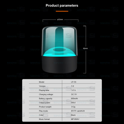 SPEAKER KISONLI GLASS LP 5S TWS BT RGB