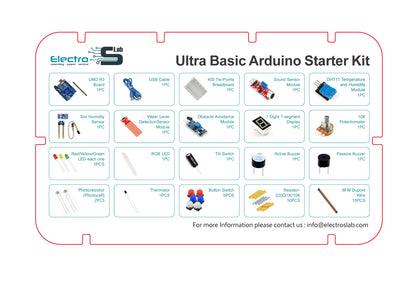 Ultra Basic Starter Kit for Arduino UNO(CH340) DIY Kit + Retail Box