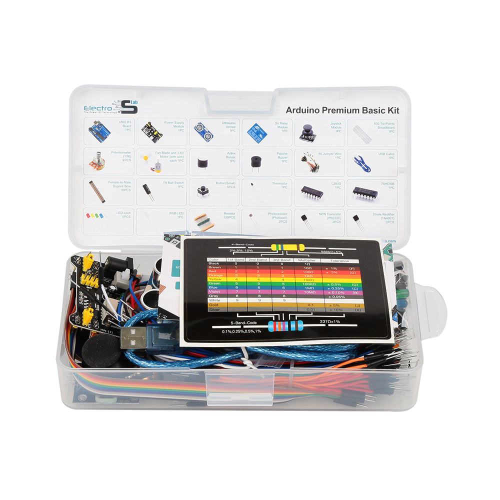 Basic Arduino Kit Materials Arduino Premium Basic Kit – Electroslab
