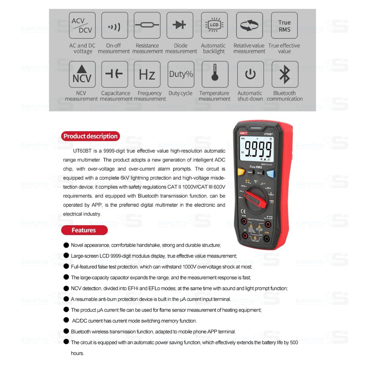 UNI-T UT60BT Bluetooth Digital Multimeter