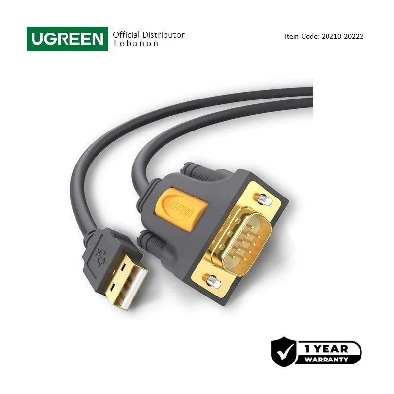 Ugreen usb-A to RS232 DB9 serial adapter cable 20210 1m – Electroslab