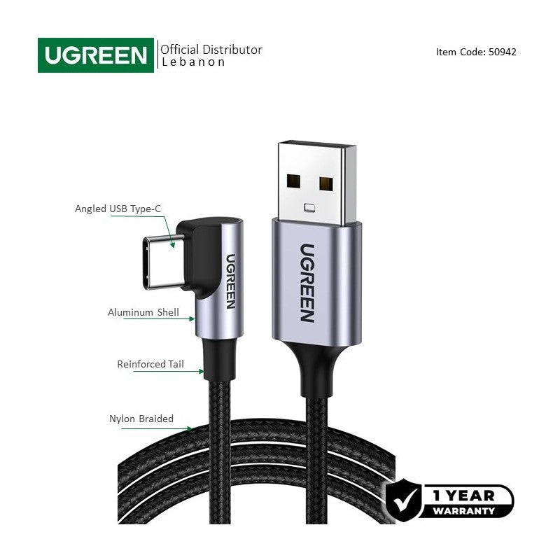 Cable Ugreen US284 Angled Usb_A To Usb-C 2m 50942 – Electroslab