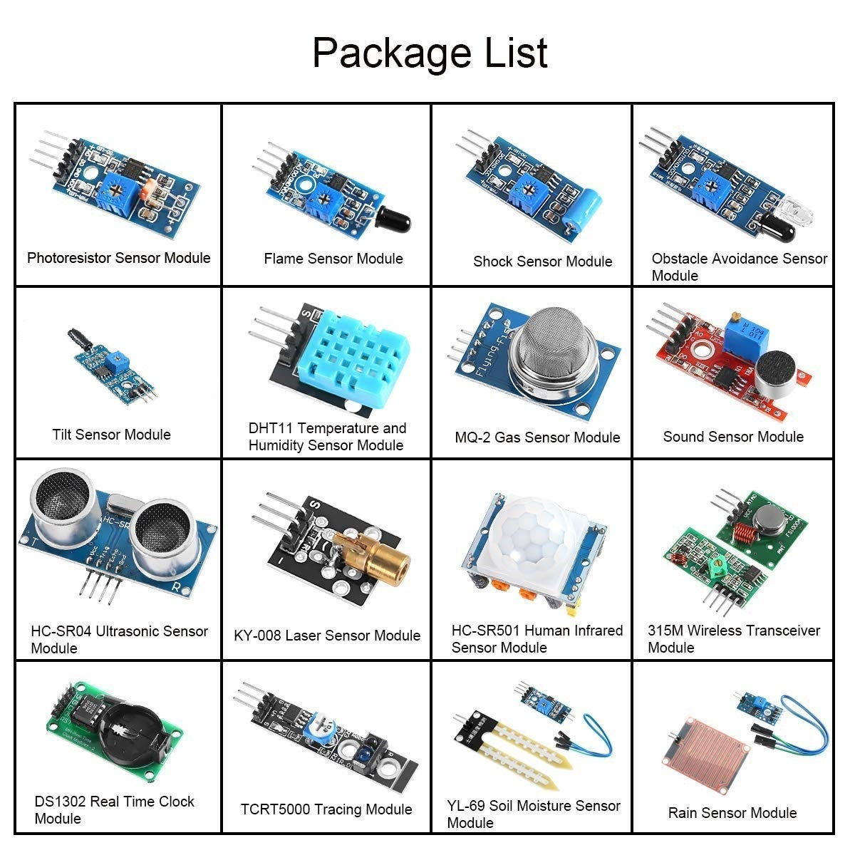 16 in 1 Sensor Kit – Electroslab