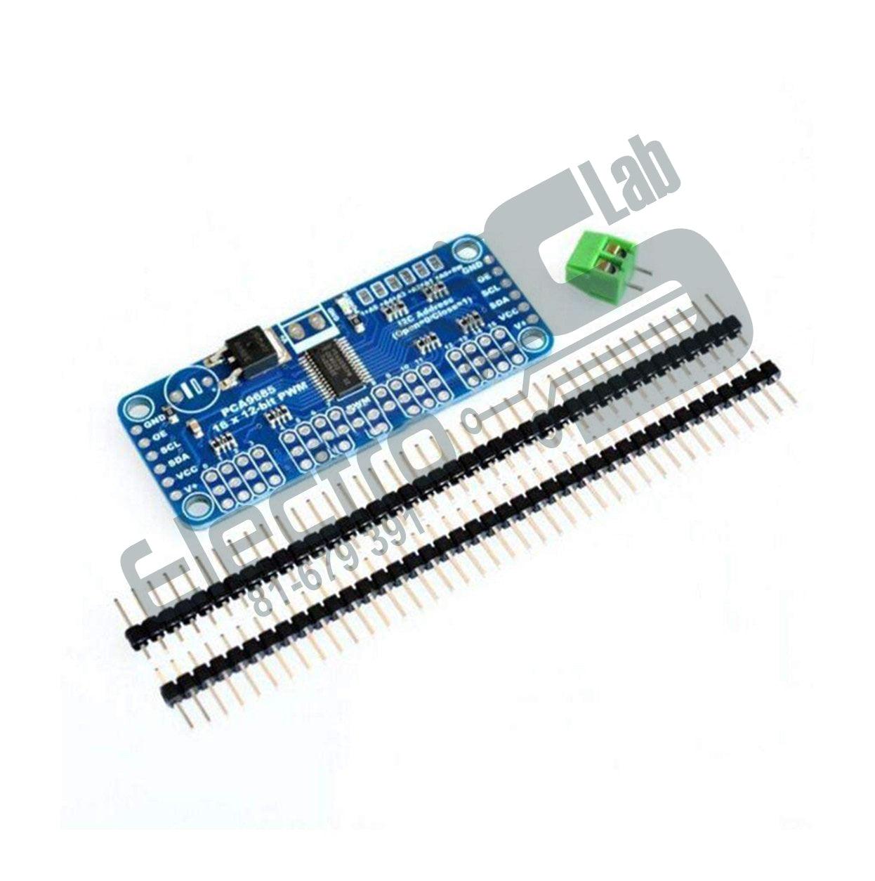 DIY KIT 16 Channel 12-bit PWM/Servo Driver-I2C Interface-PCA9685 - Electroslab