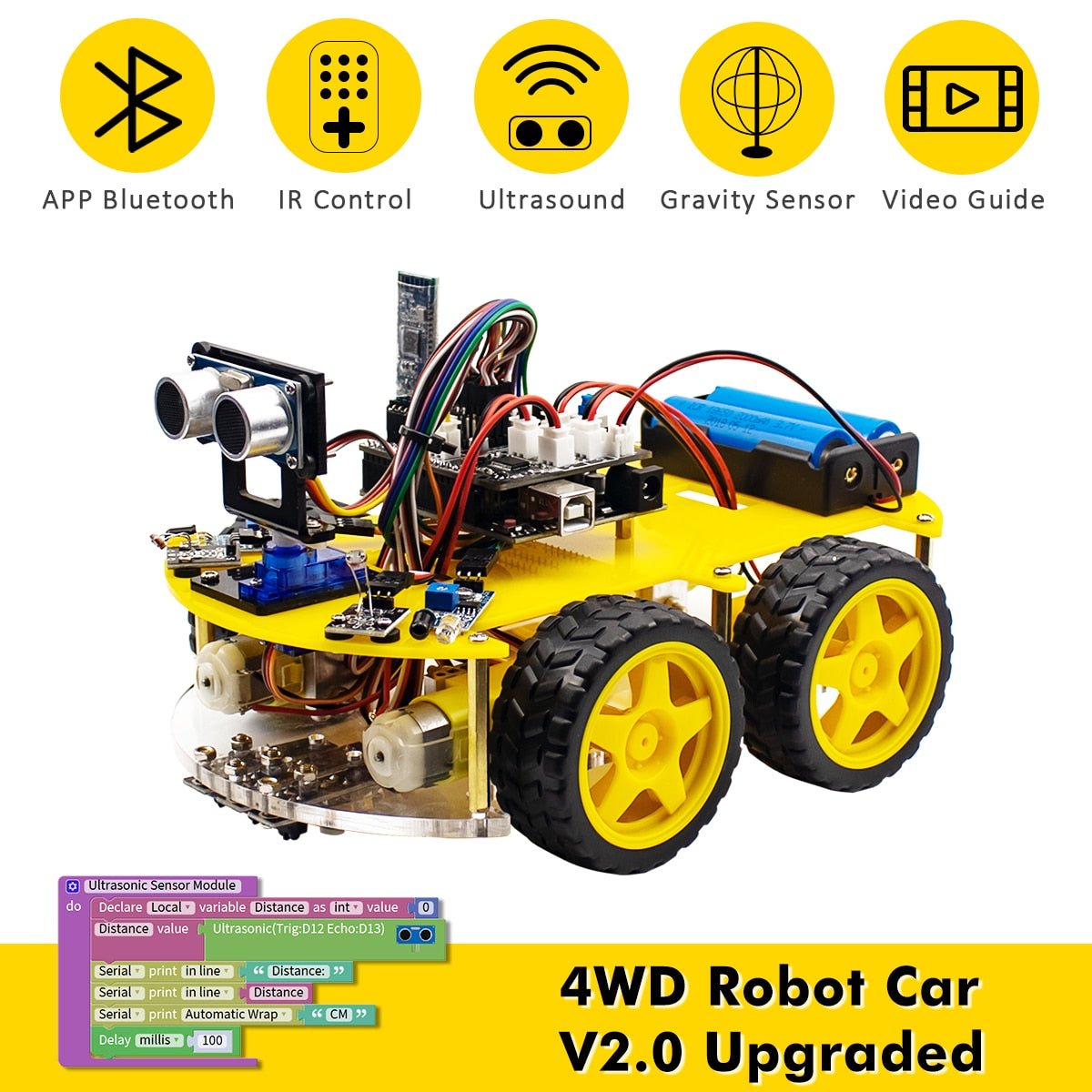 4WD Smart Robot Car Kit V2 STEM Programmable – Electroslab