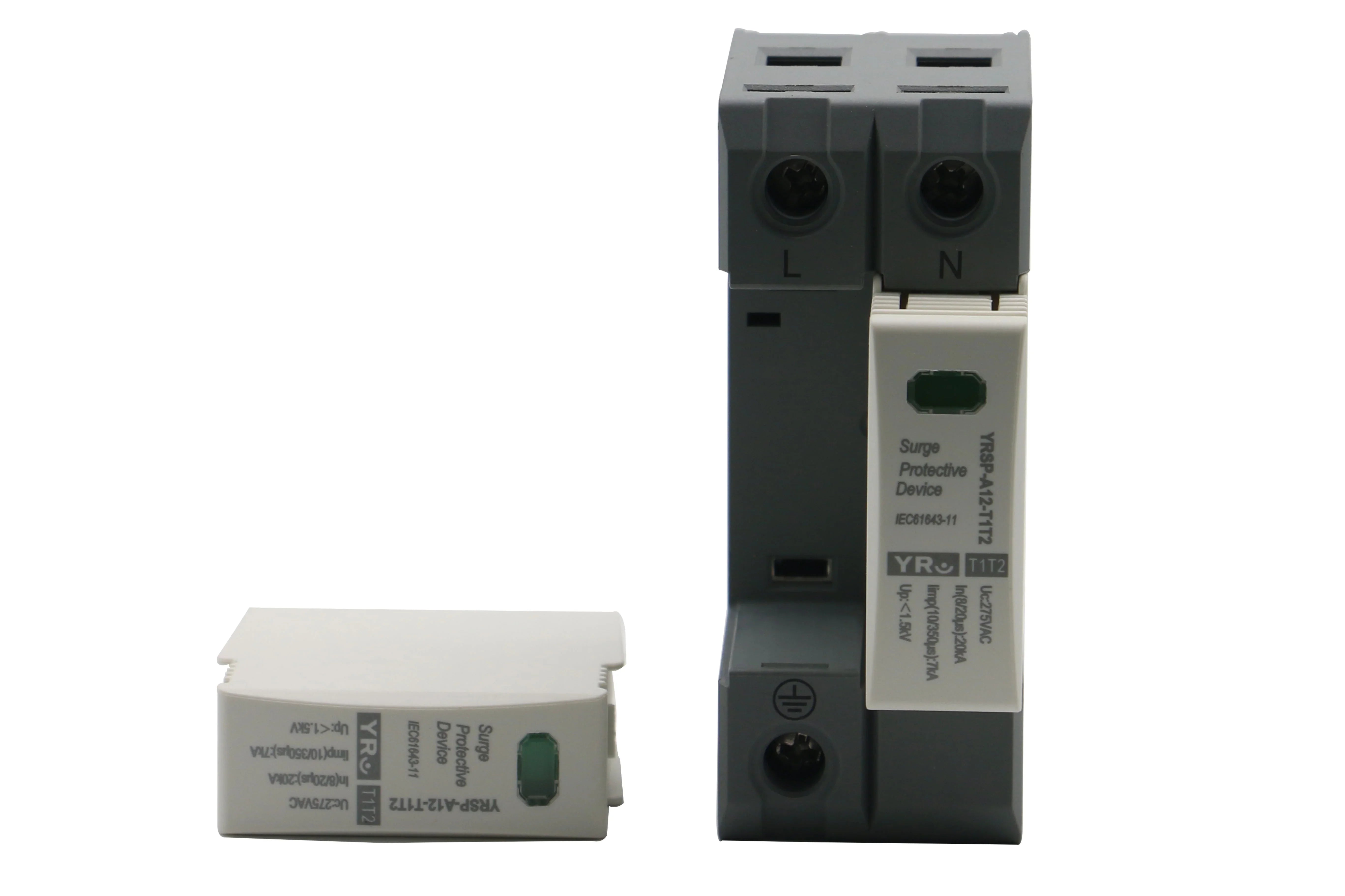 YRSP-A12 AC Surge Protection Device 2P 20-40KA Iimp:7kA T1+T2 - Electroslab