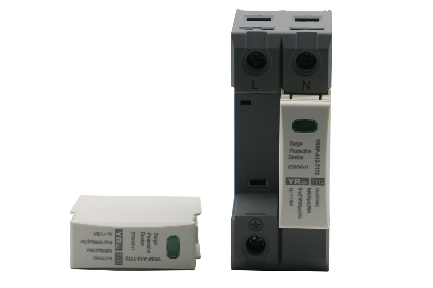 YRSP-A12 AC Surge Protection Device 2P 20-40KA Iimp:7kA T1+T2