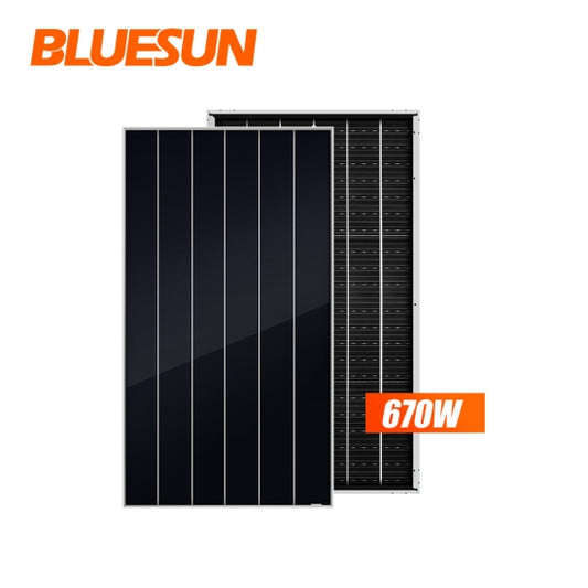 Bluesun TUV Certified Shingled Solar Panel 670Watt Double Glass Solar Module 670W Bifacial