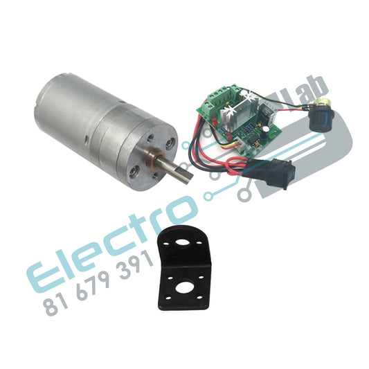 250RPM 12V Geared Motor  JGA25-370 + Bracket + Speed Controller