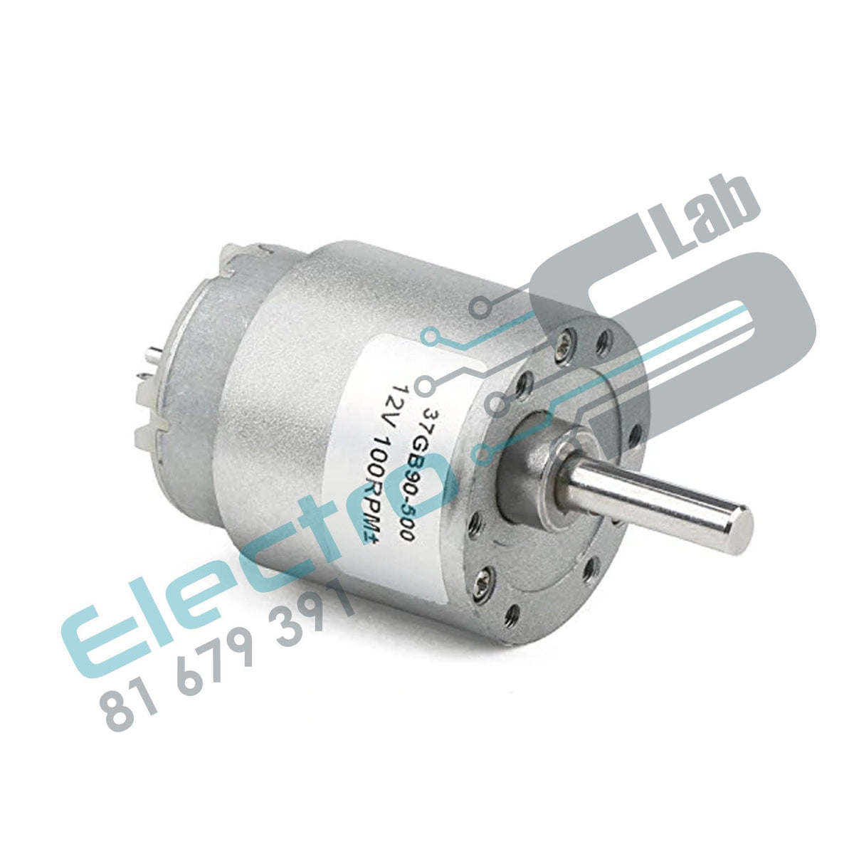 100RPM 12V Geared Motor 37GB-500 – Electroslab