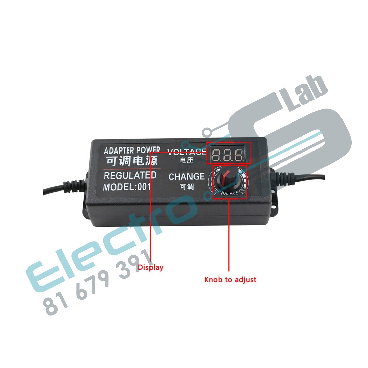 Adjustable AC DC 3V-24V  Universal Adapter Display Voltage Regulated Power Supply